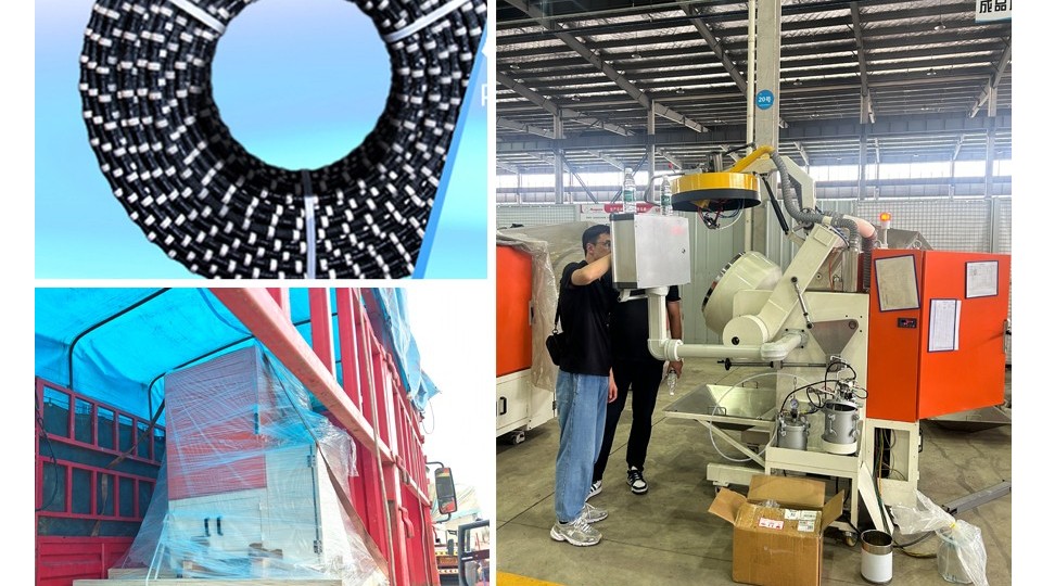 高效履約！礦山開采繩鋸客戶滿意驗收滾噴機(jī) 現(xiàn)已順利發(fā)貨