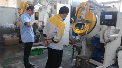 電感磁材滾噴測試—知名電感企業(yè)來訪安捷倫進(jìn)行滾噴機打樣